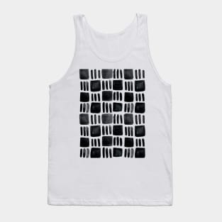 Watercolor abstract squares - black and white Tank Top